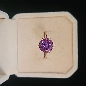 Premium Moroccan Amethyst and Moissanite Ring